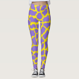 Giraffe Print Leggings mit Lila Hintergrund