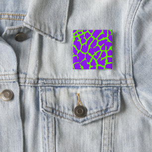 Giraffe Print Mint Amethyst Button