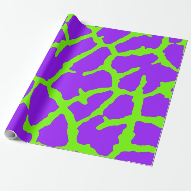Giraffe Print Mint Amethyst Geschenkpapier (Ungerollt)