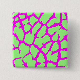 Giraffe Print Mint Fuchsia Button