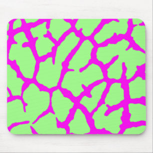 Giraffe Print Mint Fuchsia Mousepad