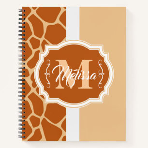 Giraffe Print Monogram Notizbuch