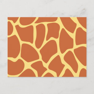 Giraffe Print Muster in Braun und Gelb. Postkarte
