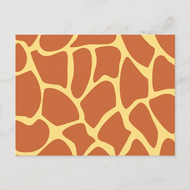 Giraffe Print Muster in Braun und Gelb. Postkarte (Vorderseite)
