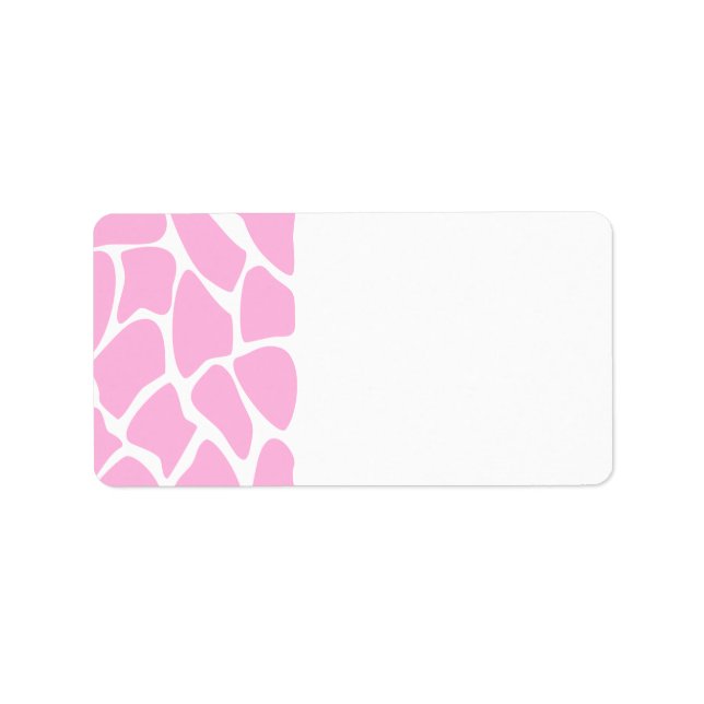 Giraffe Print Muster in Candy Pink. Adressaufkleber (Vorne)