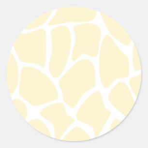 Giraffe Print Muster in Cream Color. Runder Aufkleber