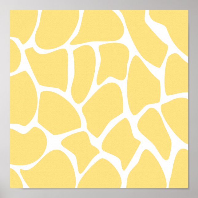 Giraffe Print Muster in Gelb. Poster (Vorne)