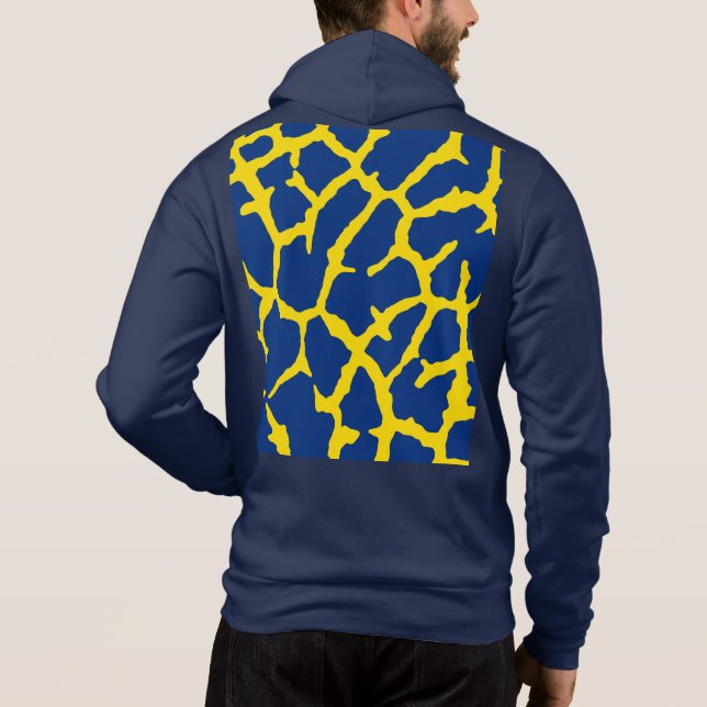 Giraffe Print Navy Yellow Hoodie (Rückseite)