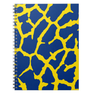Giraffe Print Navy Yellow Notizblock