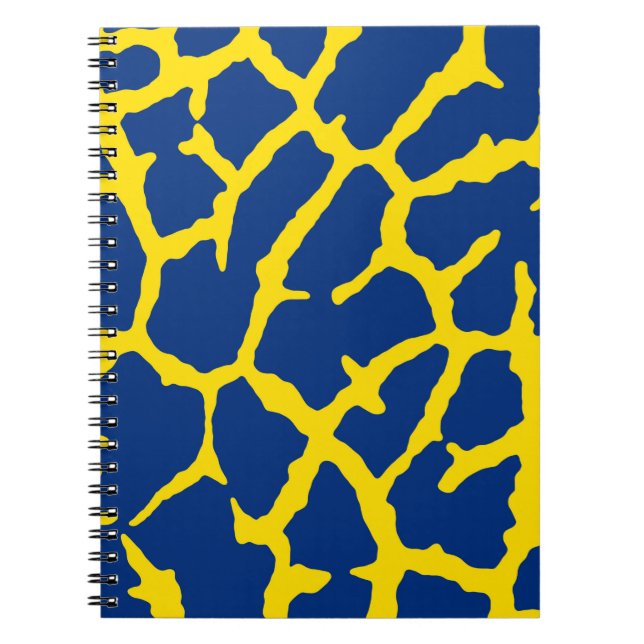 Giraffe Print Navy Yellow Notizblock (Vorderseite)
