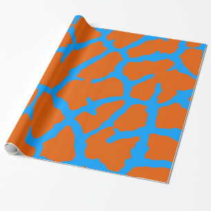 Giraffe Print Orange Cyan Geschenkpapier