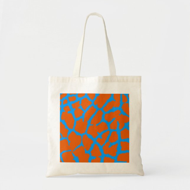 Giraffe Print Orange Cyan Tragetasche (Vorne)