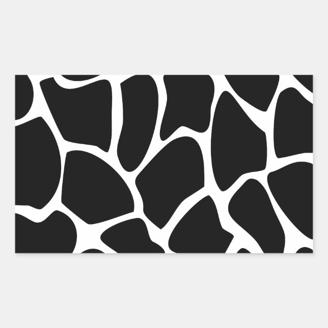 Giraffe Print Pattern. Design für Tierdrucke, schw Rechteckiger Aufkleber (Vorderseite)