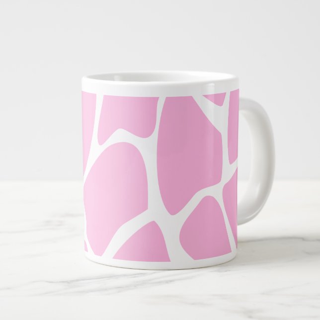 Giraffe Print Pattern in Candy Pink. Jumbo-Tasse (Vorderseite Rechts)