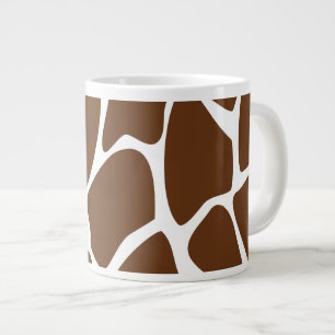 Giraffe Print Pattern in Dunkelbraun. Jumbo-Tasse