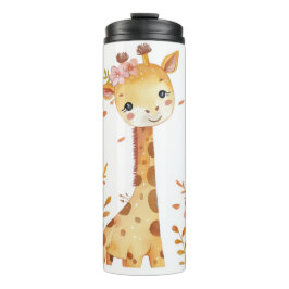"Giraffe Print Plastic Thermos Bottle" Thermosbecher
