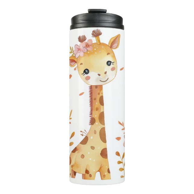 "Giraffe Print Plastic Thermos Bottle" Thermosbecher (Vorderseite)