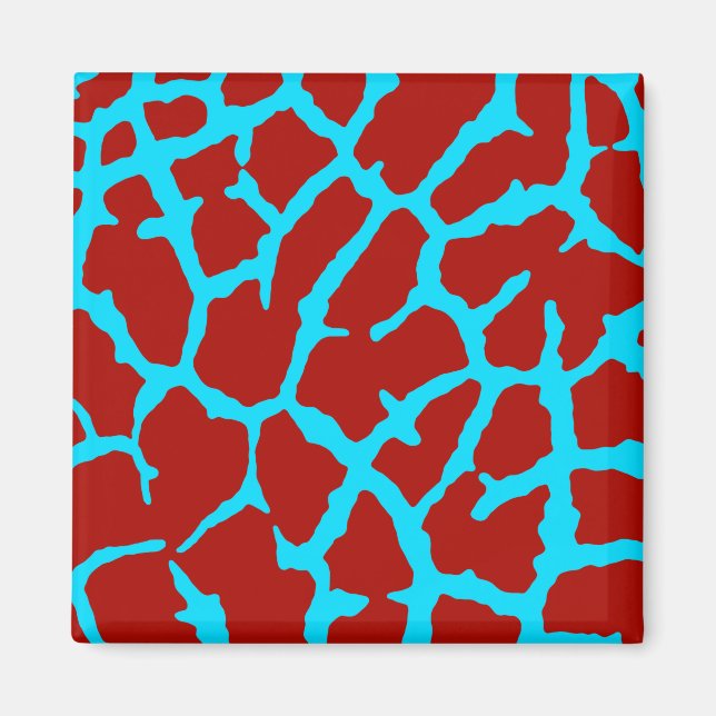 Giraffe Print Red Cyan Magnet (Vorne)