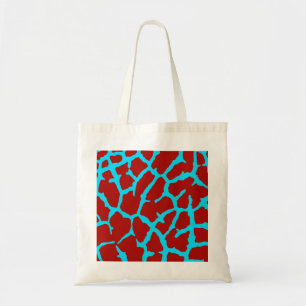 Giraffe Print Red Cyan Tragetasche