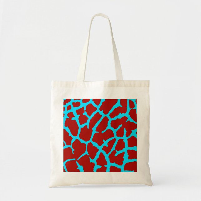 Giraffe Print Red Cyan Tragetasche (Vorne)