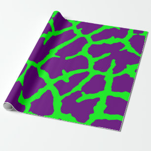 Giraffe Print Wine Limon Geschenkpapier