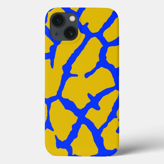 Giraffe Print Yellow Blue Case-Mate iPhone Hülle (Rückseite)