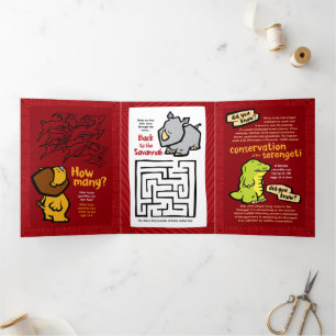 Giraffe-Puzzle-Grüße-Karte  Dreifach Gefaltete Urlaubskarte