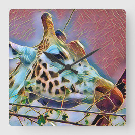 GIRAFFE QUADRATISCHE WANDUHR