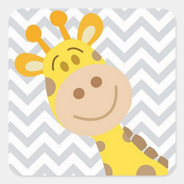 Giraffe Quadratischer Aufkleber (Vorderseite)