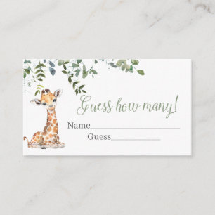 Giraffe rät, wie viele begleitkarte