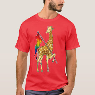 Giraffe-Regenbogenflagge T-Shirt