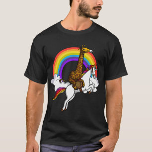 Giraffe reitendes Einhorn T-Shirt