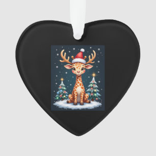 Giraffe Rentier Hut Santa Weihnachtsbaum Lustig Xm Ornament
