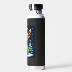 Giraffe Rentier Hut Santa Weihnachtsbaum Lustiges  Trinkflasche