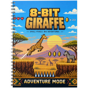 Giraffe, Retro-8-Bit-Pixel-Art Notizblock