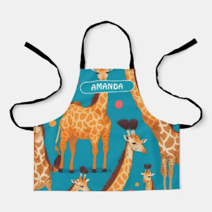 Giraffe Retro Personalisiertes Muster Schürze