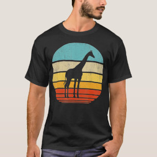 Giraffe Retro Vintage 60s 70s Sunset Mammal Africa T-Shirt
