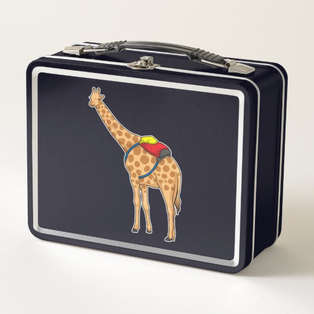 Giraffe Rucksack Metall Brotdose (Vorderseite)