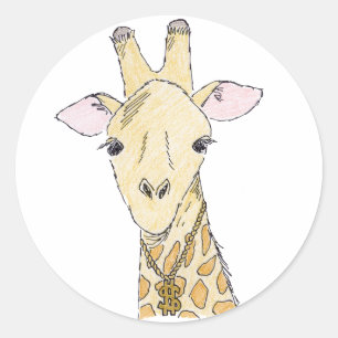 Giraffe Runder Aufkleber