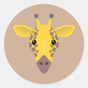 Giraffe Runder Aufkleber