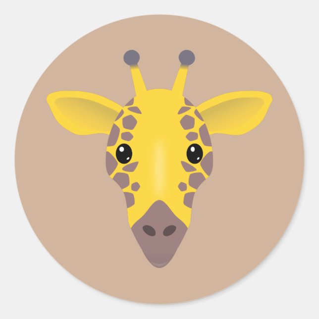 Giraffe Runder Aufkleber (Vorderseite)