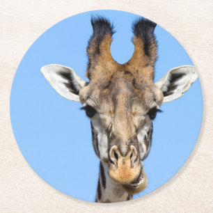 Giraffe Runder Pappuntersetzer