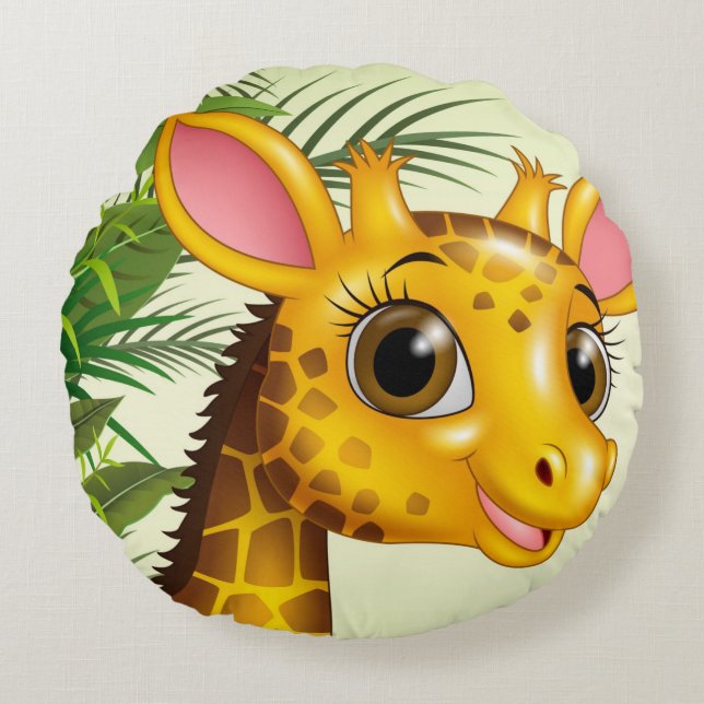 Giraffe Rundes Kissen (Vorderseite)