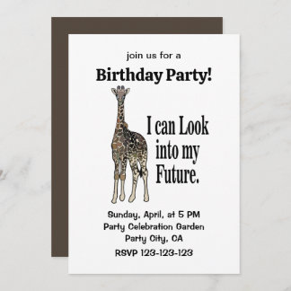 Giraffe Safari Animal Funny Birthday Einladung