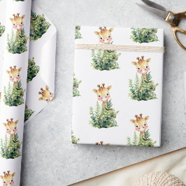 Giraffe Safari Animal Watercolor Kinderdusche Geschenkpapier