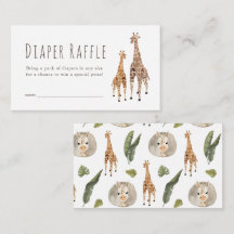 Giraffe Safari Baby Showdusche Windeln Raffle Tick