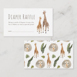 Giraffe Safari Baby Showdusche Windeln Raffle Tick Begleitkarte
