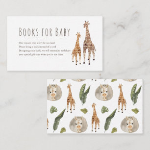 Giraffe Safari Baby Shower Books for Baby Begleitkarte