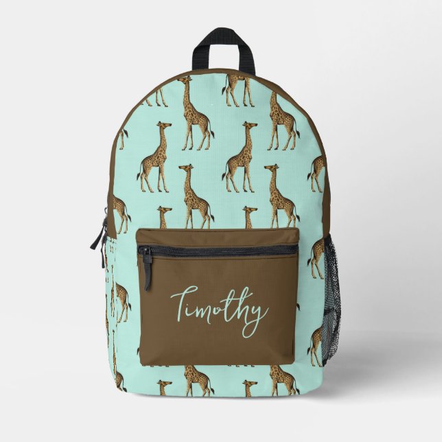 Giraffe Safari Bedruckter Rucksack (Vorderseite)
