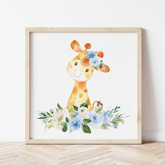 Giraffe, Safari, Dschungel, Blumen, Kinderzimmer J Fotodruck (Von Creator hochgeladen)
